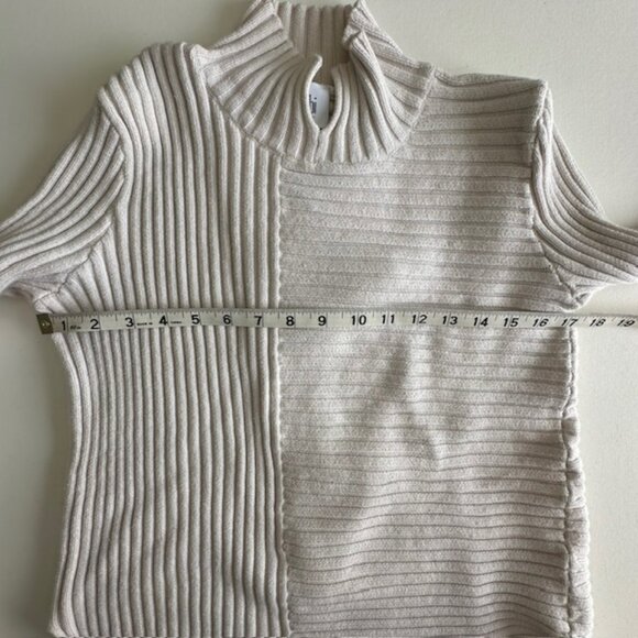CAbi Women Style 3363 D Ring Pullover Ribbed Knit Ivory Mock Neck Sweater Size S - Picture 6 of 7